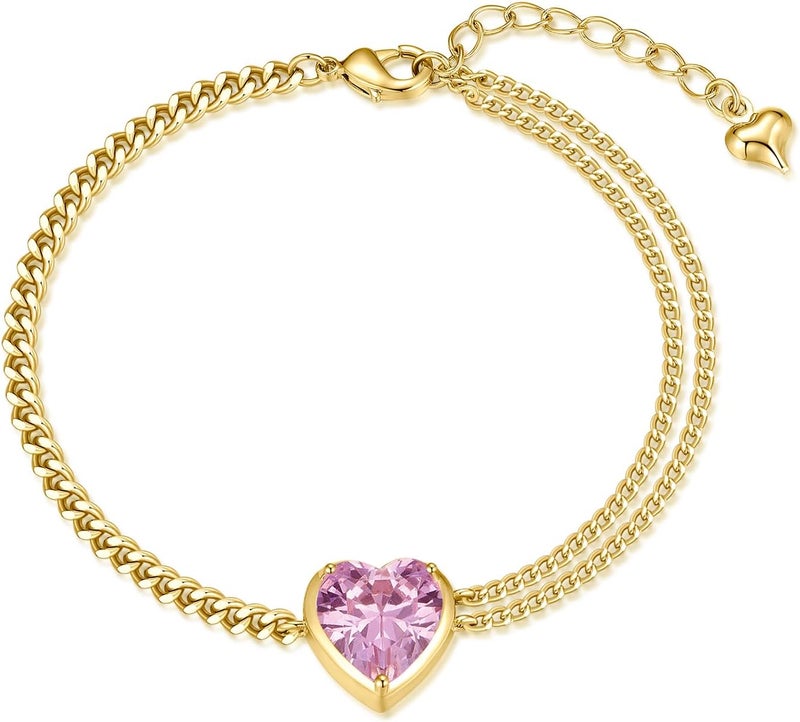 FRUMOS Dainty Layering Bracelets for Women 18 k Gold Plated Fashion Adjustable Chunky Cuban Paperclip Link Chain Bracelets Jewelry for Women Gift - Image 1